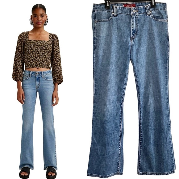 Levi’s 525 Nouveau Bootcut Stretch Blue Denim Jeans Medium Wash Size 12 M - Picture 3 of 16